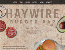 Tablet Screenshot of haywireburgerbar.com